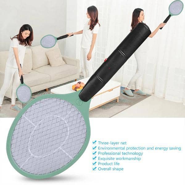 Bug Zapper Racket Cordless Battery Power Electric Fly Mosquito Swatter