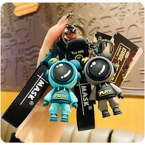 1-PC Motorcycle Collectable Strap Resin Astronaut Space Robot Keychain