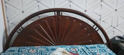 wooden double bed