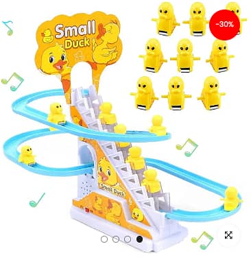 "Quacky Climber: Electric Duck Stair Climbing Racetrack Toy for Toddle