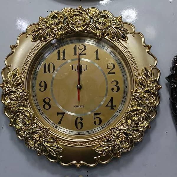 Luxurious Analog Wall Clock Silent Sweep Movement Round Clock for Home Office