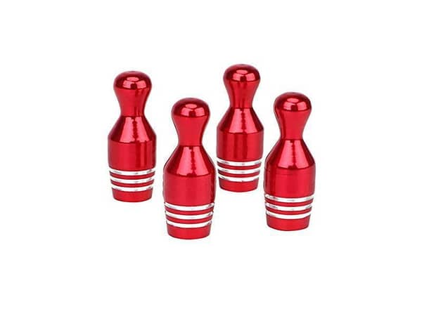 Bowling Shape Tire Nozzle Cap Red