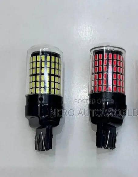 T20 7443 Fitting Double Point LED Bulbs For Car (2 Pcs) For Brake Light Or Turn Signal (RED Color) Waterproof High Quality