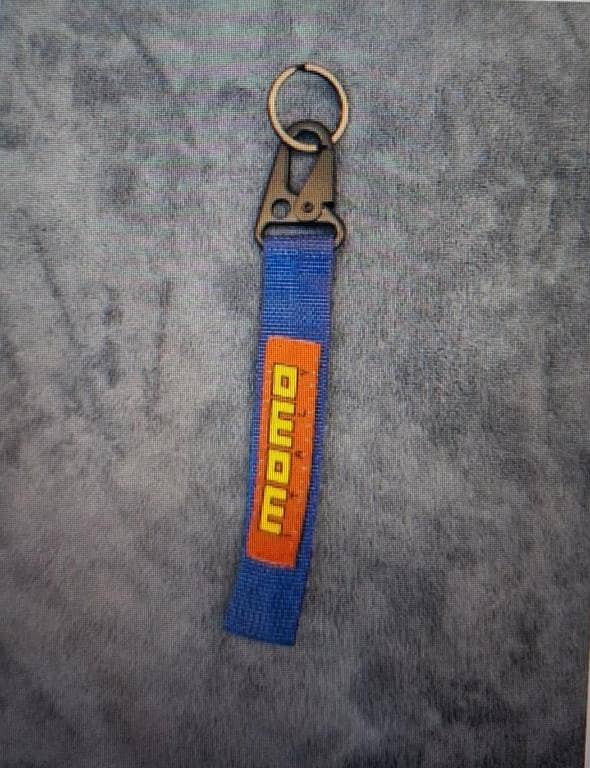 Motorcycle and Car Keychain, Durable Strap Key Ring, Universal Auto Car Logo Keyholder Keyrings for MOMO blue