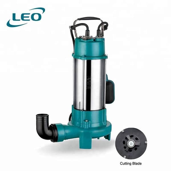 LEO XSP-14-7/1.1D , 1100 WATT / 1.5 HP , SEWAGE SUBMERSIBLE PUMP WITH CUTTER & WITH FLOAT SWITCH FOR AUTOMATIC OPERATION , EURPEON STANDARD
