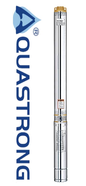 AQUASTRONG 4SAM-3/10 , 550 WATT / 0.75 HP  STAINLESS STEEL CLEAN WATER DEEP WELL / BORE HOLE SUBMERSIBLE PUMP WITH CONTROLLER, MADE IN ITALY