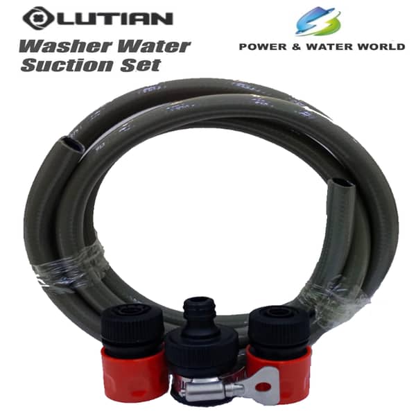 LUTIAN 4pcs Tap Connection Suction Set for High Pressure Washer ( 1 x Tap Connector + 1 x 3mtr / 5mtr Hose Pipe + 2 x Quick Connector )