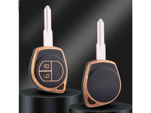 Suzuki Alto Premium TPU Car Key Cover Black & Golden Remote Key Cover Case