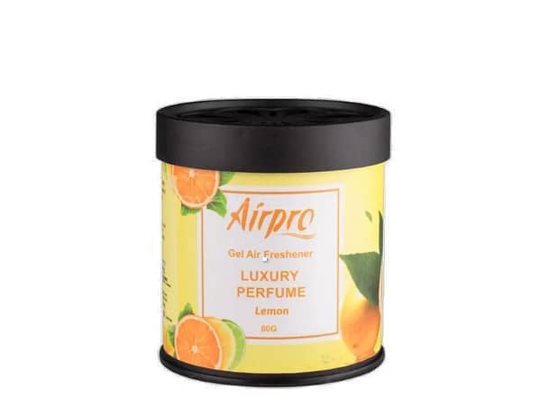 Airpro - Luxury Tin Can Gel Air Freshener Perfume Purifier- Lemon - for Car Home Office Cabin