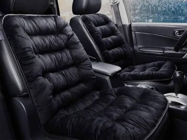 Black Velvet Car Seat Cushion Cover for Ultimate Comfort - 1 Piece