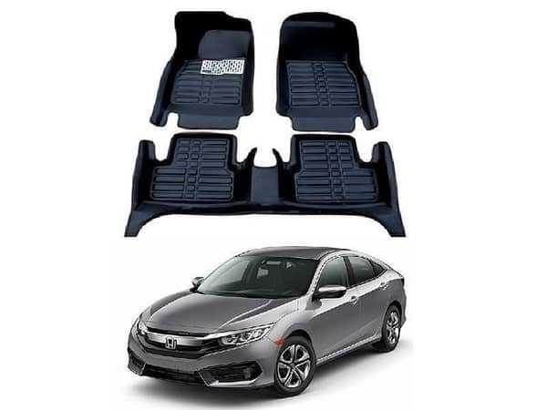 5D Floor Mat For Honda Civic 2016-2020 - Black Premium quality