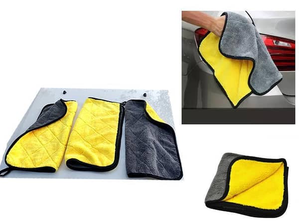 Pack Of 3 Double Sided Yellow Microfiber Towels 40x40