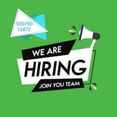 Male and female staff required for online work and office management