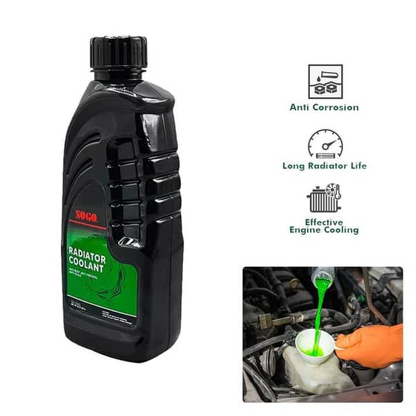 SOGO Radiator Coolant 1L Green - Car Coolant - Anti Rust Coolant - Heat Preventive Coolant - Heavy Duty Car Coolant