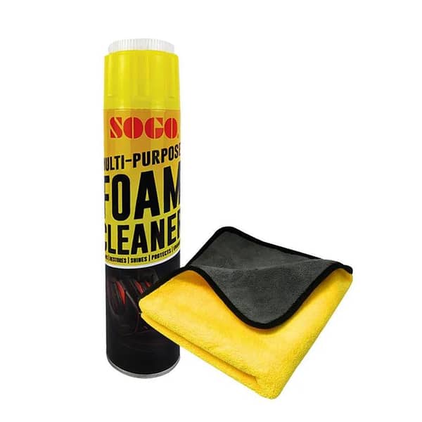Sogo Multi-Purpose Foam Cleaner Deal (1 Foam Cleaner & 1 Microfiber Cloth) - Fabric, Carpet, Leather, etc.