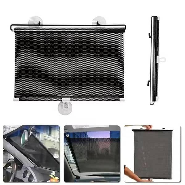 Car Retractable Windshield Anti-UV Car Window Shade Car Front Screen Sunshade Sun Block Auto Rear Window Foldable Sunshade Curtain Protection 50 x 125 cm