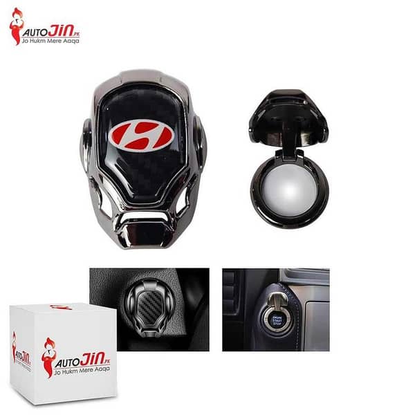Hyundai Logo Engine Start Stop Switch Button Push Button Cover Carbon