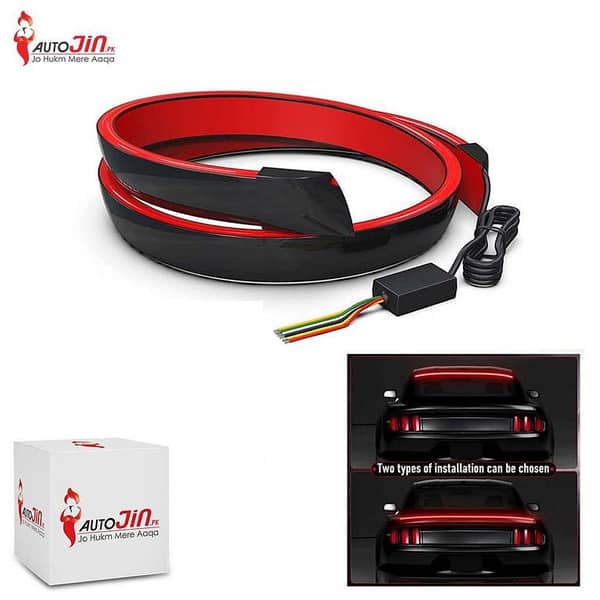 Universal Car Trunk Back and Rear Windshield Turn Signals Brake Running Double Flash Lights Gloss Black