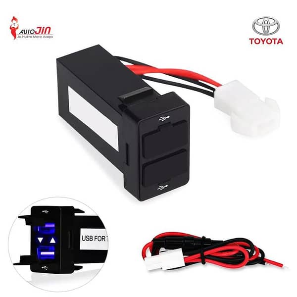TOYOTA 12v 24v Dual Usb Car Charger Usb 2.1A 2 Port Interface Auto Power Adapter Dashboard Socket Car Modification