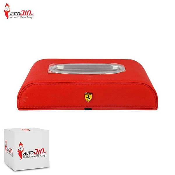 Car Tissue Box High Quality - Pu Leather - Red