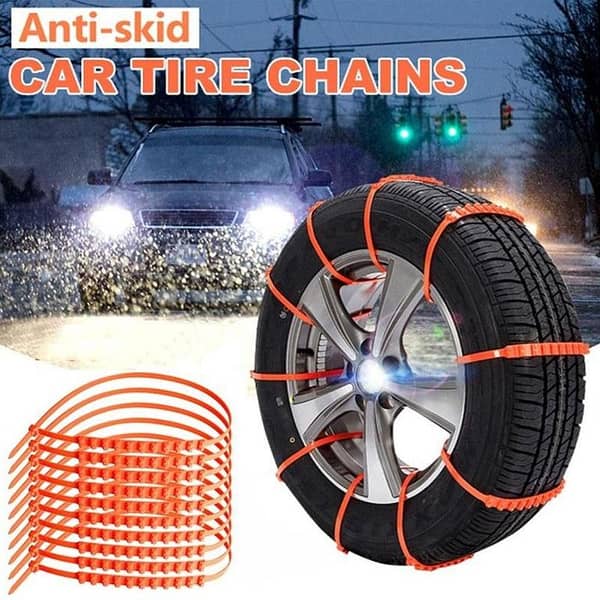 Car Winter Tire Anti-skid Snow Clips - Tire Chains for Emergency Use - 10 Pcs
