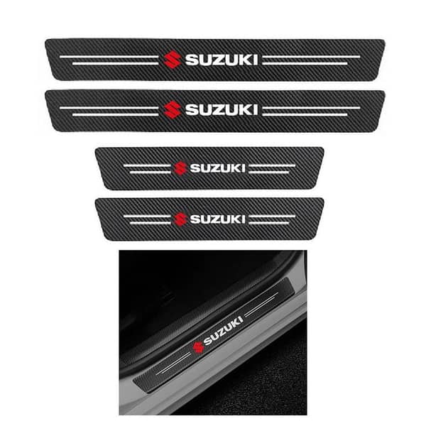 Suzuki Logo Car Door Floor Panel Guard Carbon Fiber