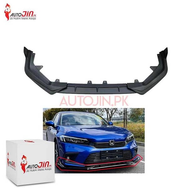 Honda Civic 2022-23 Front Splitter Matte Black 3Pcs - Front Bumper Splitter