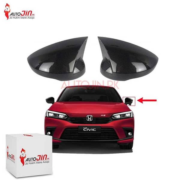 Honda Civic 2022-23 Side View Mirror Cover Carbon Fiber - Side Mirror Cover In Carbon Fiber