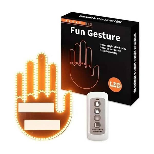 Finger Gesture Light with Remote Finger Light LED Car Back Window Sign Hand Funny Car Truck