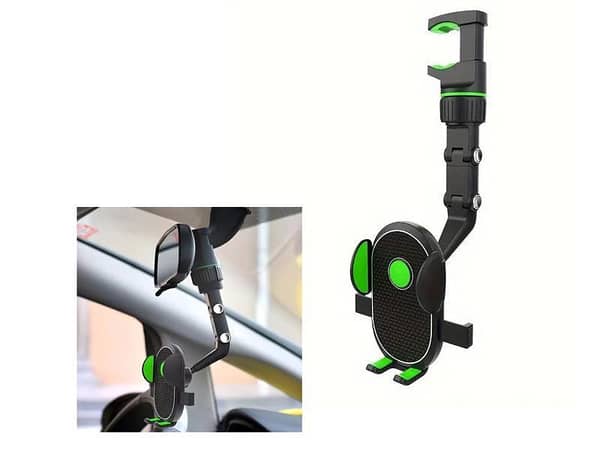 Universal Car 360 Degree Rearview Mirror Rotating Mobile Holder - Mobile Holder