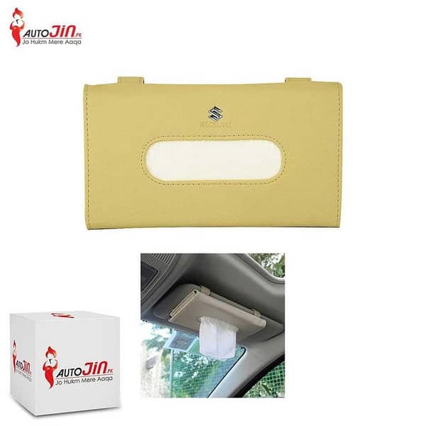 Car Sun Visor Leather Hanging Tissue Box Suzuki - Beige