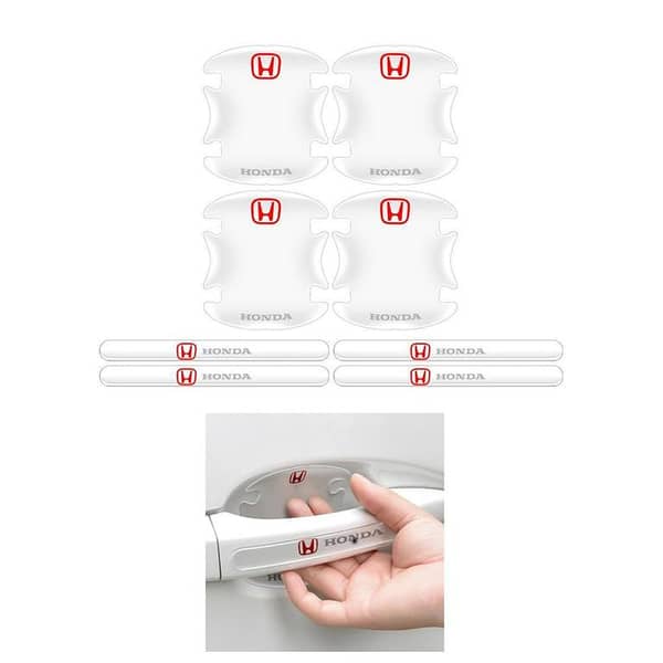 Honda Logo Silicon 8Pcs Transparent Car Door Handle Cup Anti Scratches Protective