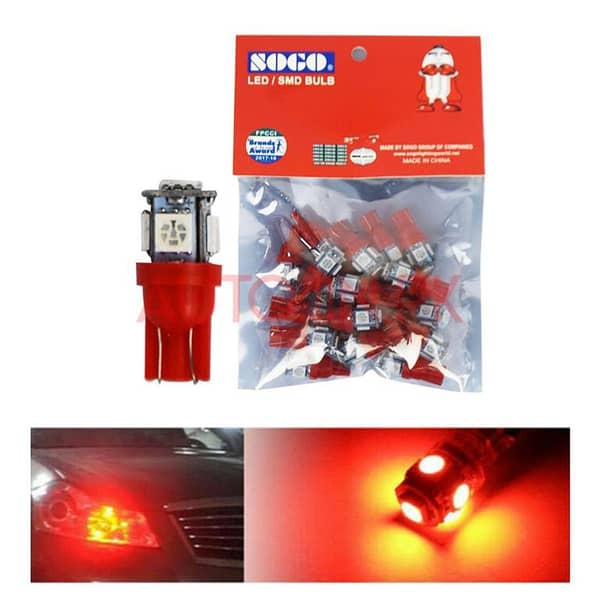 Sogo SMD 5 Parking Light Red 20 Pcs - Led Light Bulb For Parking