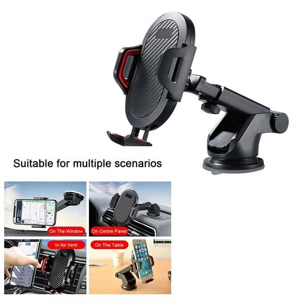 Anti-Shake Adjustable 360-Degree Hanging Neck Phone Holder for Dashboard and Windshield