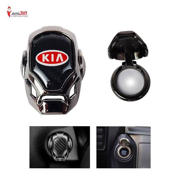 Kia Logo Engine Start Stop Switch Button Push Button Cover Carbon