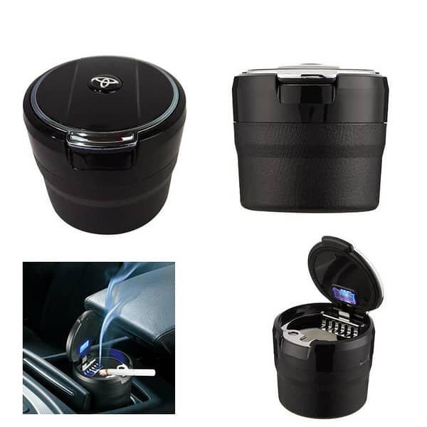 Mini Toyota Logo Portable Car Ashtray  with LED