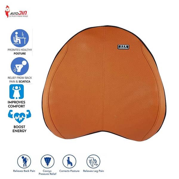 Leather Back Care Lumbar Seat Cushion for Car Seat - Office - Home