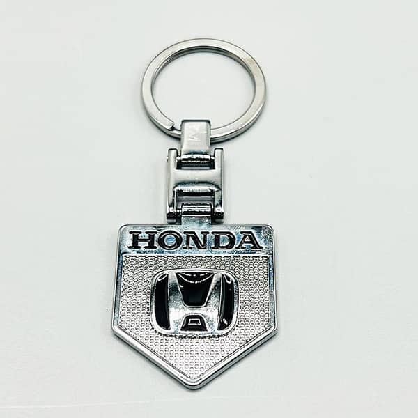 Silver Car Logo Metal Key Chain - Toyota - Honda Suzuki - Peugeot - Hyundai - Kia