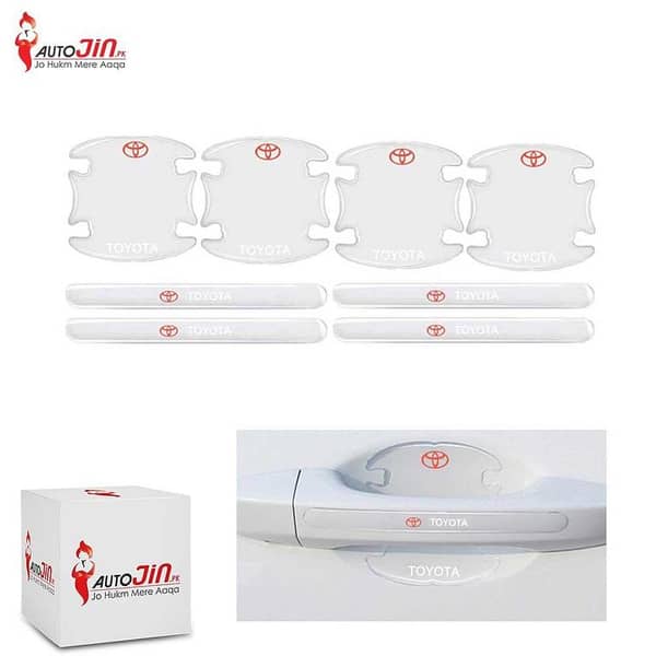 Toyota Logo Silicone 8-Piece Transparent Car Door Handle Cup Scratch Protectors