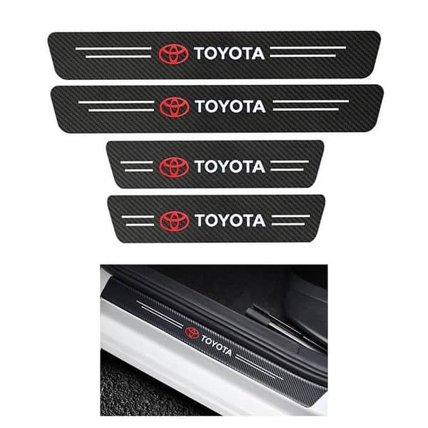 Toyota Logo Car Door Floor Panel Guard Carbon Fiber