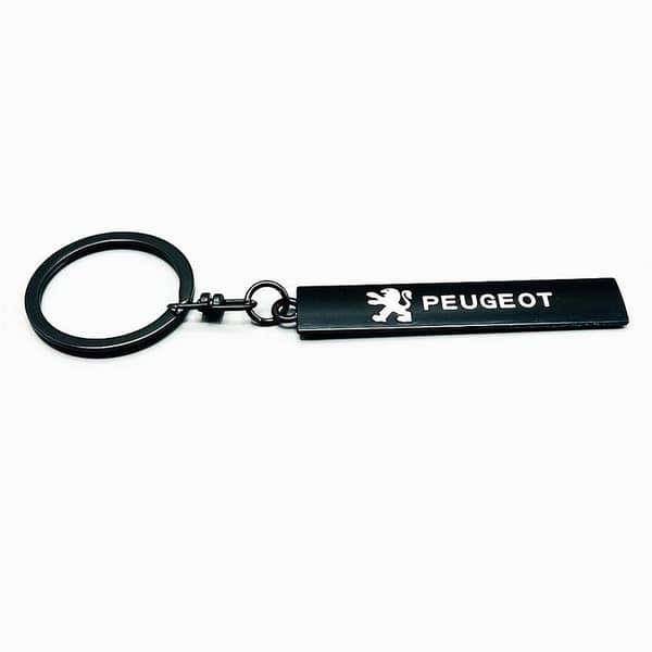Black Car Logo Metal Key Chain - Toyota - Honda Suzuki - Peugeot - Hyundai - Kia