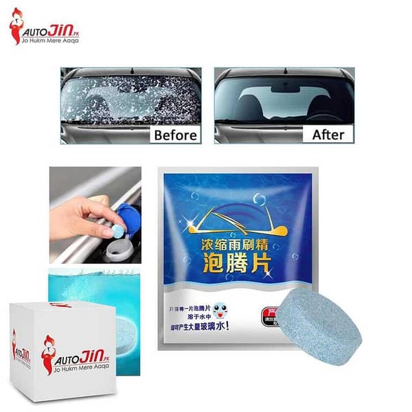 2 Pcs Car Windshield Cleaning Effervescent Tablets Ultra-clear Wiper Glass Cleaner