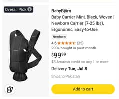Baby Bjorn brand baby carrier