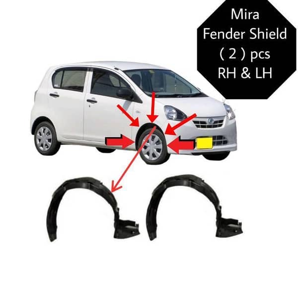 Mira Fender shield ( 2 ) pcs RH & LH both side ( save your car from Rust ) Black Colour Daihatsu Mir