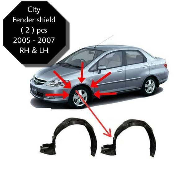 Honda City Fender shield ( 2 ) pieces 2005 - 2007 Right and Left both side ( save your car From Rust