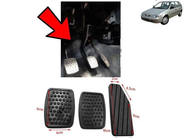 Suzuki Cultus Padel Rubber (2007-2017) – Set of 3 for Accelerator, Clutch, and Brake Pedals