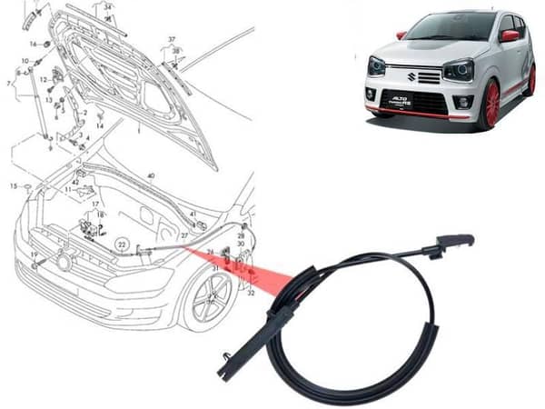 Bonnet Opener Cable for Suzuki Alto 2019-2024
