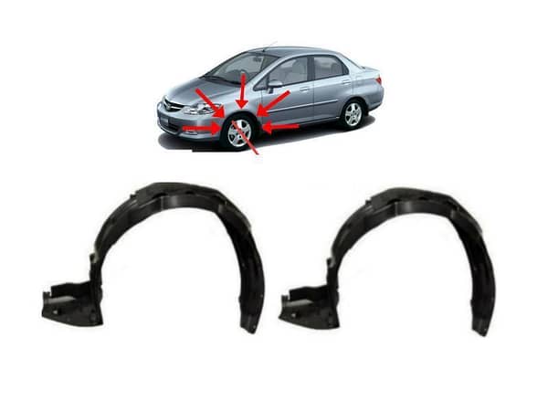 Honda City Fender Shield ( 2 ) Pieces 2005 - 2007 Right And Left Both side Save Your Car From Rust