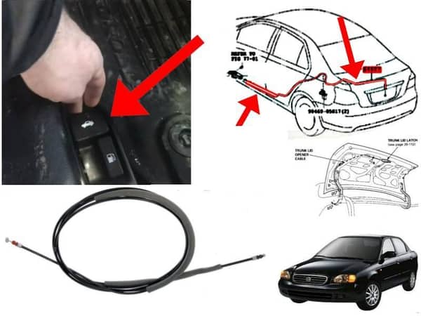 Trunk Release Cable for Suzuki Baleno (1998-2005) - Diggi Cable