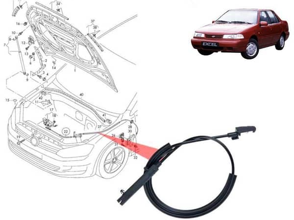Hyundai Excel Bonnet Cable